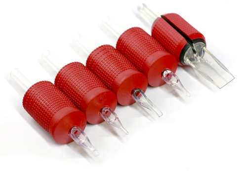 BEZTAT 25mm (1 Inch) Ultra Premium Clear Disposable Tubes w/Red Soft Silicone Grip- 20 Pack Round Tip (7RT)