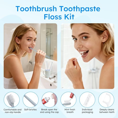 LLHQAMT Hygiene Kits and Bulk Convenience Kits Feature Double-Sealed Individual Packaging. Personal Hygiene Kits are Suitable for Hotels, Camping, Home Use, and Travel (10-Pack)
