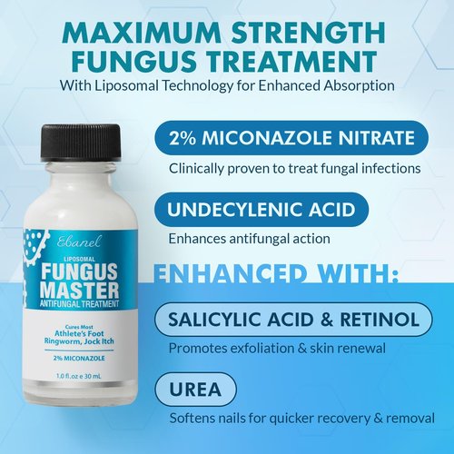 Ebanel Bundle of 40% Urea Cream 4.6 Oz, and Fungus Treatment 1 Oz