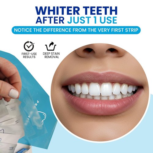 Pro White Advanced Whitening Strips - Teeth Strips with Fresh Mint Flavor- Whitening Strips With 28 Applications for Easy Daily Use - Refresh Your Smile with Fast Acting Teeth Whitening Strips- 2 pack
