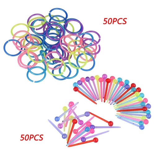 Longbeauty 550pcs Ear Piercing Gun Kit Stainless Steel Body Piercing Tools Studs Earrings Nose Lip Navel Piercing Machine for Home Salon Piercing Needles (Pink-550pcs)