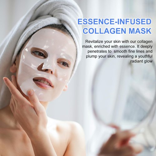 Akeeronn Collagen Face Mask, Bio-Collagen Deep Hydrating Overnight Mask with Hyaluronic Acid, Anti Wrinkle Lifting Mask for All Skin Types, Anti Aging Facial Mask, Firming&Elasticity(2pack, 12pcs)