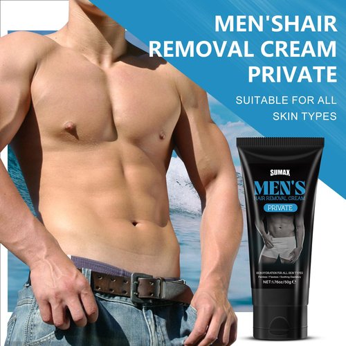 Hair Removal Cream, Intimate Hair Removal Cream for Men Painless Depilatory for Unwanted Male Hair In Intimate/Private Area, Suitable for All Skin Types,2 Pack