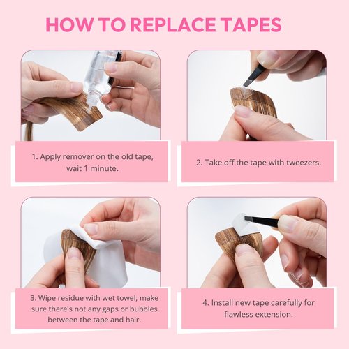 Charites Jet Black Tape in Hair Extensions Human Hair 20pcs 40g - Double Stitched Adhesive Real Human Hair Extensions - Invisible Tape ins Human Hair Extensions - 14 Inches 01#