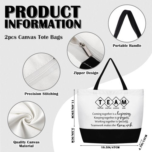 Cunno 4 Pcs Team Appreciation Bags Bulk Women Employee Gifts Team Together Canvas Tote Bag Makeup Bags for Vet Tech Coworker Nurse