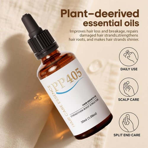 PP405 Hair Growth Oil – Anti Hair Loss Treatment for All Hair Types, Fast Absorbing & Non-Greasy, Nourishes hair, 1.06 FL OZ / 30ml (1pc)