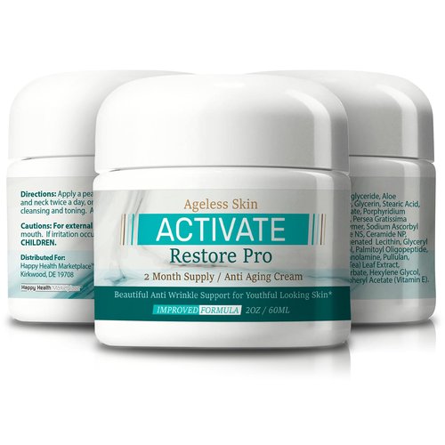 Ageless Skin Activate Restore Pro - Our Best Anti Aging Cream - Improved Formula 2 Month Supply - Help Reactivate Skin Health - Ageless Skincare Re-Activate Anti-Aging Wrinkle Cream