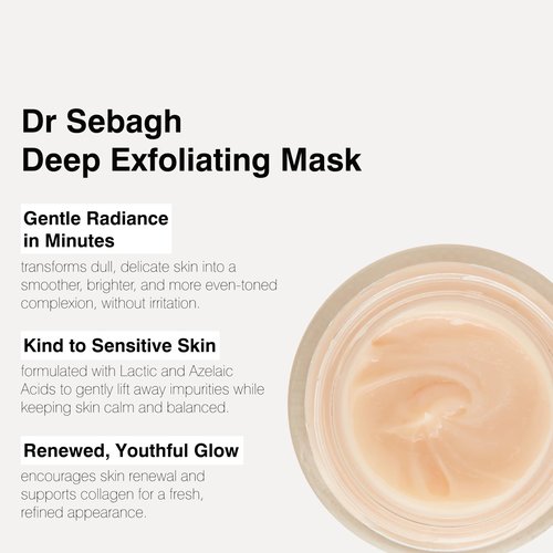 Dr Sebagh Deep Exfoliating Mask (Travel Size 0.5 fl oz) - Gentle Exfoliating for Sensitive Skin - Lactic Acid Detox & Pore Cleansing - Anti-Aging Skin Mask for Radiance & Renewal