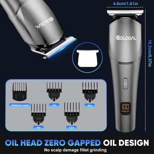 Electric Beard Trimmer for Men: 12-in-1 Professional Barber Hair Clippers - Cordless Grooming Kit - Turbo Speed & Precision Blades