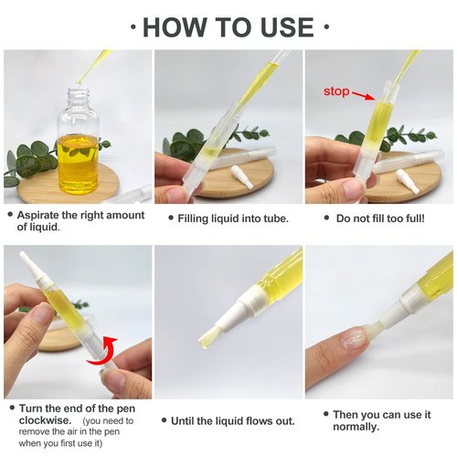Juxiamal 6pcs 3ml Empty Cuticle Oil Pen Tubes and 3pcs Pipettes, Clear Twist Nail Oil Pens with Brush Tip Cosmetic Container Applicators for Homemade Nail Oil, Lip Gloss, Eyelash Growth Liquid