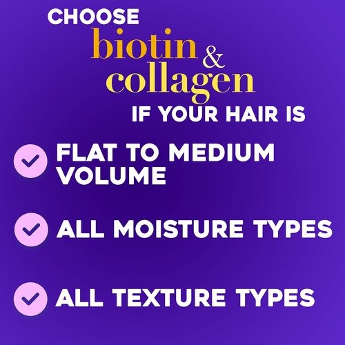 OGX Thick & Full + Biotin & Collagen Volumizing Conditioner for Thin Hair, with Vitamin B7 & Hydrolyzed Wheat Protein, Paraben-Free, Sulfate-Free Surfactants, 13 Ounce (Pack of 4)