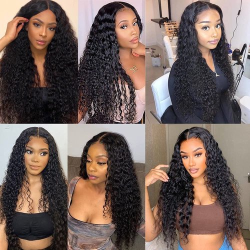 Deep Wave Bundle Natural Black Human Hair Bundle 100% Unprocessed Virgin Hair Brazilian Double Weft Extensions 16 Inch For Women