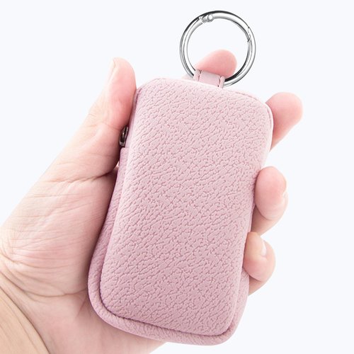 Silicone Case for Hand Sanitizer Card Spray, Storage Bag with Sliver Spring-loaded Buckle, Accessory Pouch, Power Mist and Glow Bottle Mist 1FL OZ (Black)