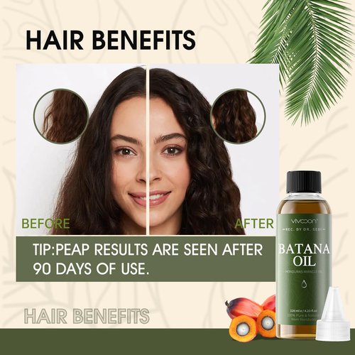 3 Pcs Batana Oil for Hair Growth, 100% Pure & Natural Raw Batana, Dr. Sebi Oil from Honduras, Care for Hair, Scalp & Skin, 3 Bottle with 6 Caps