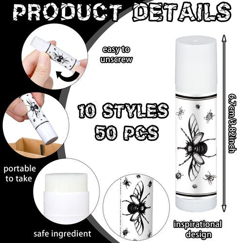 Siifert 100 Pack Halloween Party Favors Gifts Bulk Spooky Skull Lip Balms Halloween Fall Thanksgiving Party Thank You Gifts Treat Bag Stuffers Supplies for Adults Women Men(100)