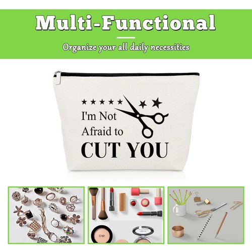 Funny Hairdresser Gifts Makeup Bag Hair Stylist Gifts for Salon Cosmetic Bag Thank You Appreciation Gifts for Hairdresser Graduation Retirement Gifts Cosmetology Gift for Cutter Barber Cosmetic Pouch