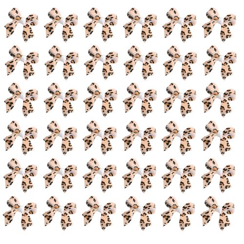Dulyork 36Pcs Leopard Print Bow Nail Art Charms - Acrylic Rhinestone - Bow Shape - Nail Art Rhinestones