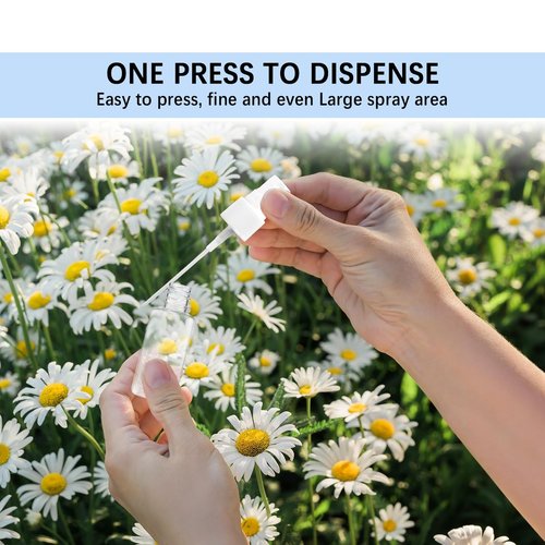 KoMvzyl 100 Pcs Mini Spray Bottles 1 oz Small Plastic Fine Mist Spray Bottles Clear Alcohol with Small Funnels Empty Plastic Bottles Travel Bottle for Essential Oils Travel Perfumes