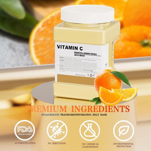 Truvenum Jelly Mask for Facials Professional,Vitamin C Jelly Face Mask,Brightening & Hydrating Mask, Nourishing & Tightening, Anti-Aging & Acne Treatment, Face Skin Care Bowl Set DIY Spa 23 Fl Oz