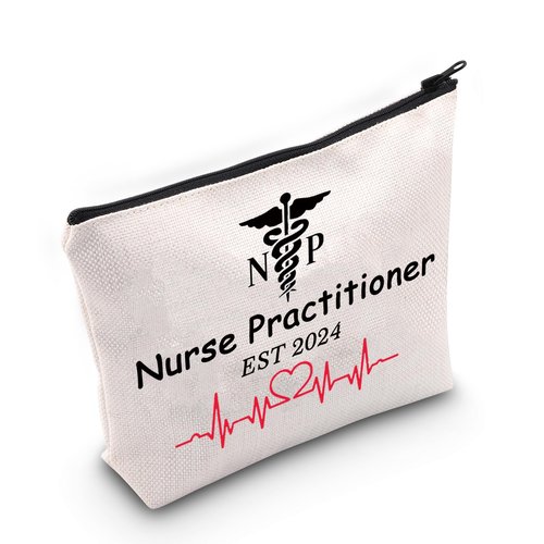 MBMSO Nurse Practitioner Gifts Makeup Bag NP Gifts for Nurses Cosmetic Bags Nurse Practitioner Travel Bag Zipper Pouch Case (NP24 bag)