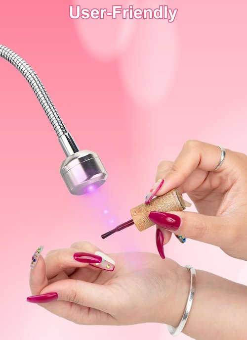 Zunate LED Light, 3W Gel Polish Drying Lamp, Flash Cure Light with Gooseneck, Gel Polish Dryer Lamp, Curing Lamp for Fluorescent Paint, Gel Nail