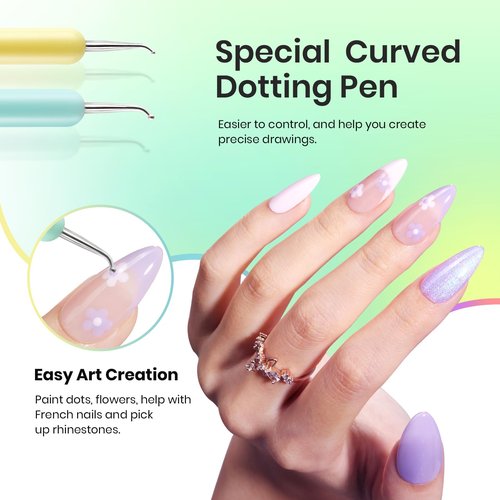 Beetles Pearl Gel Nail Polish, 6 Colors Shimmer Pearl White Pink Purple Mermaid with Beetles Nail Art Brushes Cleaning Brush 2 PCS Nail Clean Up Brush