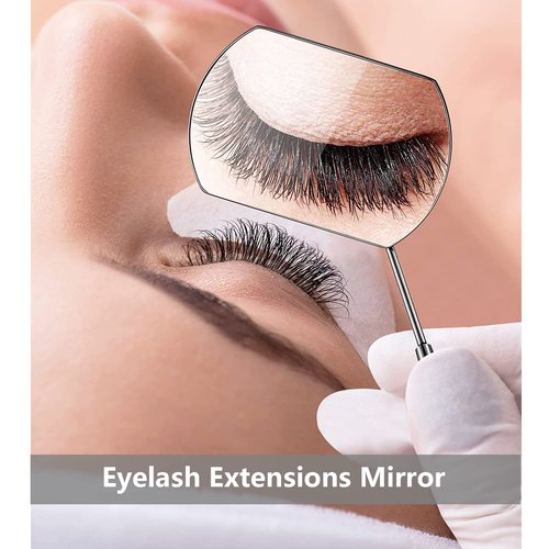 BUCICE Lash Mirror for Eyelash Extensions, Detachable Black Stainless Steel Makeup Mirror