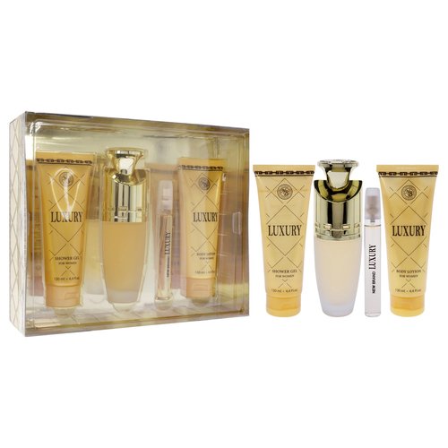 New Brand Luxury for Women - 4 Pc Gift Set 3.3oz EDP Spray, 4.4oz Shower Gel, 4.4oz Body Lotion, 0.5oz EDP Spray