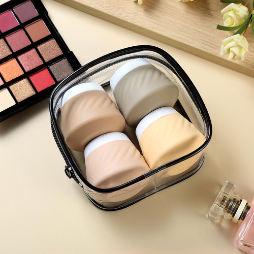 Gemice Travel Bottles for Toiletries Travel Containers for Toiletries TSA Approved Leak-proof Travel Accessories with Lid for Cosmetic Makeup Face Body Hand Cream (8 Pack)