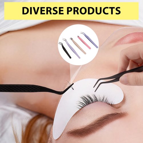 5 Pack Lash Extension Tweezers, High Precision Stainless Steel Eyelash Extension Tweezers, Lashes Versatile Beauty Tool Ideal for Eyebrow Shaping, Facial Hair Removal, Volume