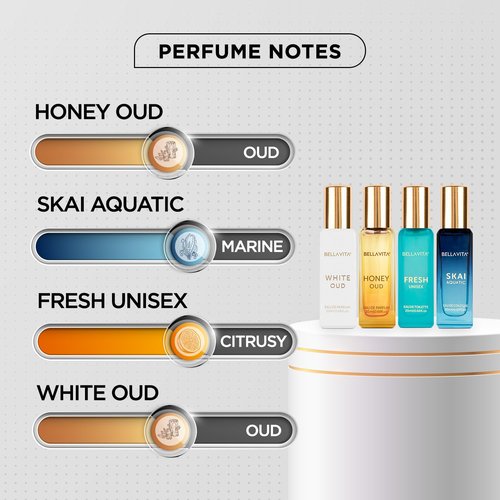 Bellavita Luxury Men's & Women's Perfume Combo - Women's Gift Set & Ceo Man | Lemon, Lavender, Tonka, Oud, Spicy | Long Lasting | Vegan & Cruelty Free - (4 * 20 ML + 100 ML)