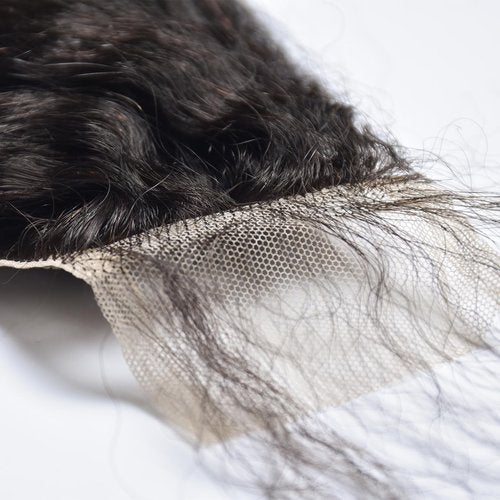 2x6 Kinky Straight Lace Closure Brazilian Human Hair Coarse Italy Yaki Closure 6x2 Frontal For Black Women Pre Plucked Natural Black (2x6 kinky straight closure, 16inch)