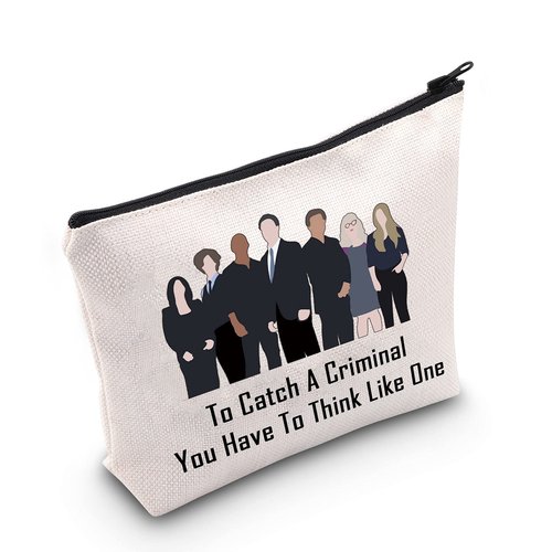 MEIKIUP Murder TV Show Inspired Gift True Crime Makeup Bag True Crime Lovers Gift To Catch A Criminal You Have To Think Like One (To Catch bag)