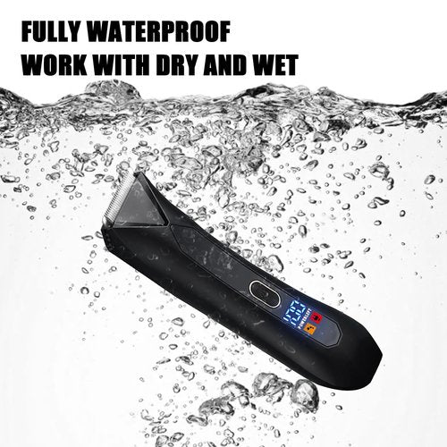 Sokadanch Men's Electric Body & Ball Hair Trimmer, 4-in-1 Ceramic Blade, Waterproof, Type C Charging, Black
