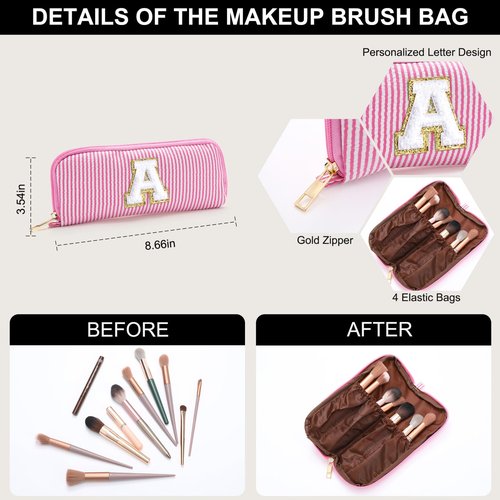 YOOLIFE Bridesmaid Gifts for Wedding Day, Bridesmaid Gifts | Bridesmaid Proposal Gifts Unique Gifts | Preppy Makeup Bag 30th Birthday Gifts for Her | Makeup Organizer Bag Preppy Stuff C- Purple