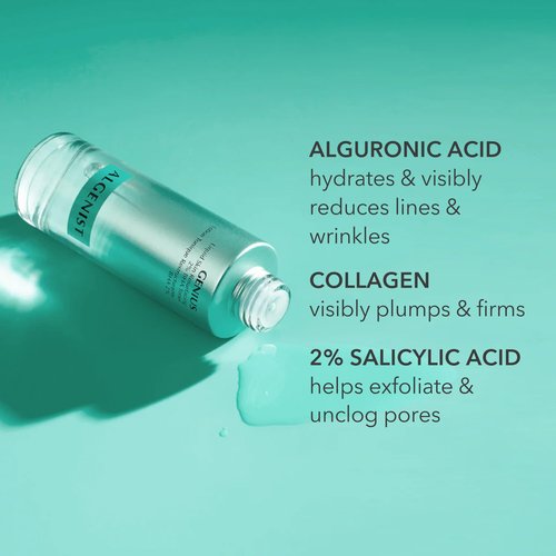 Algenist Genius Liquid Skin Resurfacing 2% BHA Toner - Facial Exfoliator for Fine Lines and Wrinkles - Collagen for Skin & Pore Refining Toner (3.4 oz)