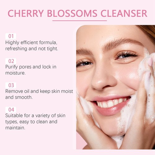 Sakura Skincare Set for Teen Girls 10-12,Skin Care Sets & Kits,33PCS Teenage Girls Gifts,Complete Pamper Face Care Sets for Women,Daily Facial Skincare Routine (One Size, Cherry Blossom-StyleD)