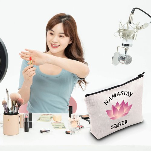 G2TUP Sober Gifts for Women Sober NA AA Sobriety Recovery Makeup Cosmetic Bag 12 Step Recovery Gifts (Sober Makeup Bag)