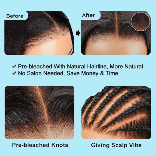 16 Inch 13x4 Deep Wave Lace Front Wig for Women Human Hair Pre Plucked Pre Cut Lace Front Wig Human Hair
