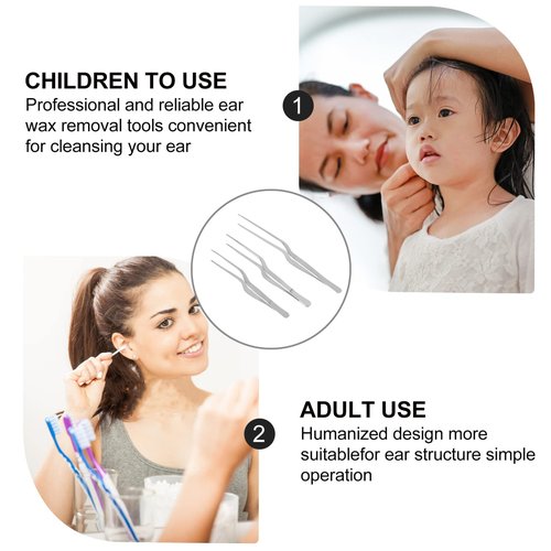 Healifty 3pcs Stainless Steel ENT Tweezers Kitchen Tweezer Bayonet Forceps Beauty Tweezer (Silver)