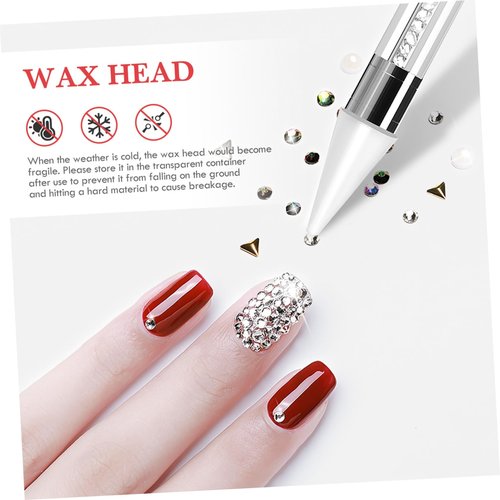 Beaupretty Nail Rhinestones Picker Wax Replacement Tips Point Drill Pen Head for Dual Ended Wax Nail DIY Art Decoration,10Pcs