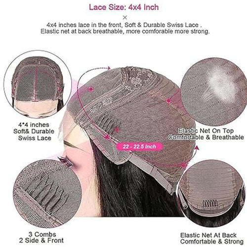Highlight Wig 16 Inch P4/27 Deep Wave Human Hair Wig Blonde 200% Density Lace Front Wigs 4x4 Lace Closure Wigs Glueless with Baby Hair Human Hair Pre Plucked For Black Women