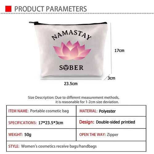G2TUP Sober Gifts for Women Sober NA AA Sobriety Recovery Makeup Cosmetic Bag 12 Step Recovery Gifts (Sober Makeup Bag)