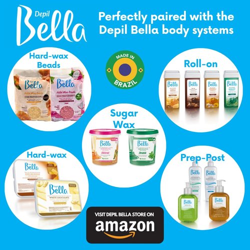 Depil Bella Brazilian Paste Full Body Sugar Wax Mint | Hair Removal for Professional or Personal Use | 100% Natural, Vegan, Organic | For All Skin Types | 2.87lbs
