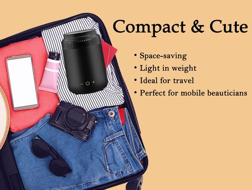 Podoy Mini Wax Pot Warmer for Hair Removal, Small Portable Travel Wax Melt Heater Machine Digital Display for SPA Salon Brow Body Nose Upper Lip Hair Waxing with 100 Waxing Sticks