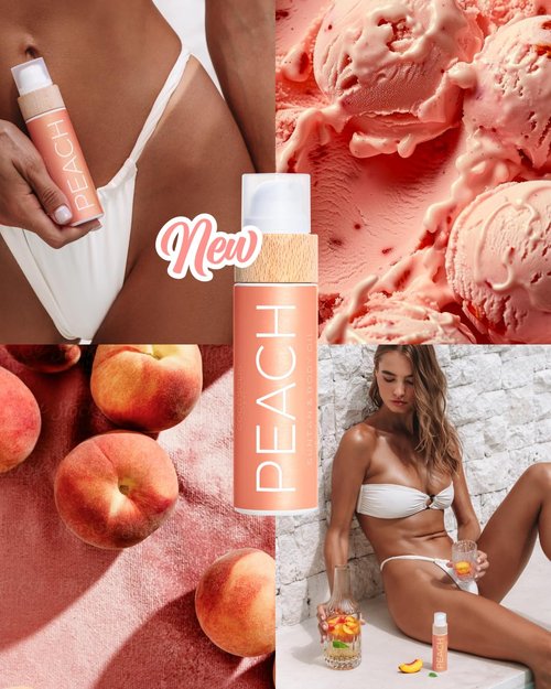 COCOSOLIS PEACH Tanning Accelerator - Organic Tanning Oil with Vitamin E & Peach Fragrance for Fast Intense Tan - Tanning Enhancer for Rich Tan - Nourishing Body Lotion