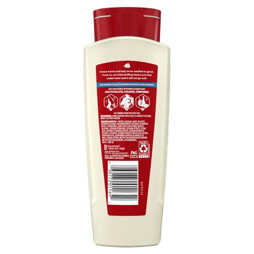 Old Spice Cleansing Body Wash for Men, 24/7 Shower Fresh with Lasting Scent, Exfoliate & Cleanse, Gentle on Skin, Vitamin B3, Deep Sea with Ocean Waves + Kelp Scent, 18 oz (Pack of 4)