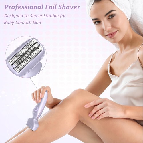 Electric Razors for Women Face Full Body, 2-in-1 Bikini Trimmer and Shavers for Womens Legs Arms Underarm Pubic Hair, Comfort Smooth Lady Body Trimmers IPX7 Waterproof Wet and Dry, USB-C Rechargeable