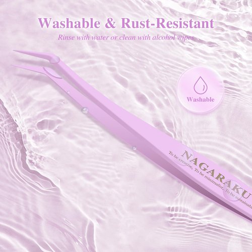 NAGARAKU DIY Cluster Lashes Tweezers, NS-01 Non-stick DIY Tweezers Eyelash Applicator Nano Anti-Stick Coating Precision Pinzas Light Ergonomic for Flawless DIY Lash Extensions Makeup