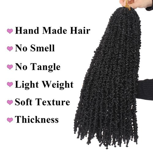 Leeven 24 Inch Butterfly Locs Crochet Hair 6 Packs Distressed Faux Locs Crcoeht Hair 1B# Pre-twsied Synthetic Fluffy Goddess Butterfly Soft Locs Crochet Braids Hair Extensions